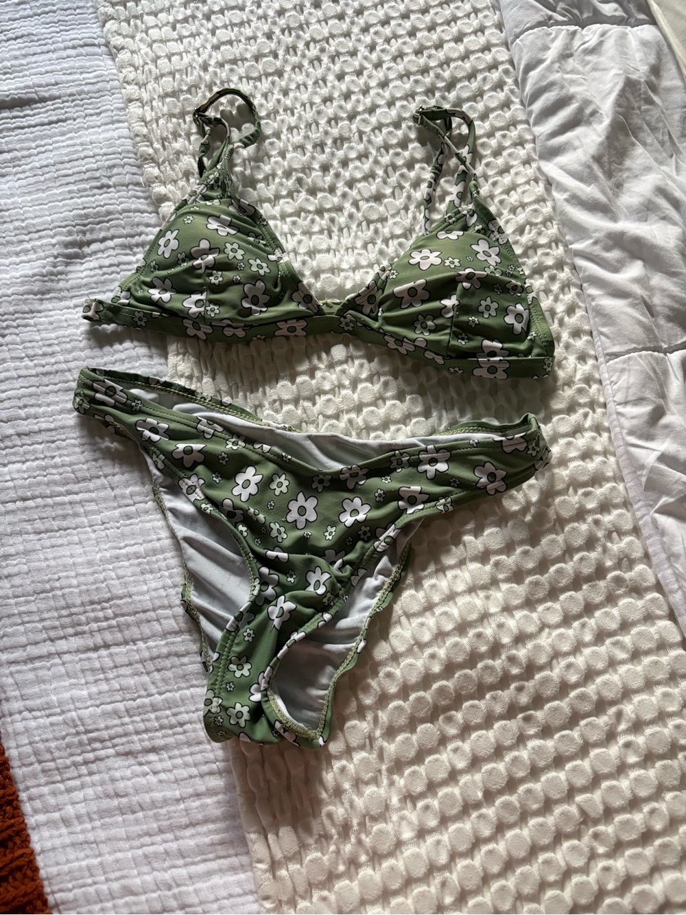 Green Floral Two-Piece Bikini Set